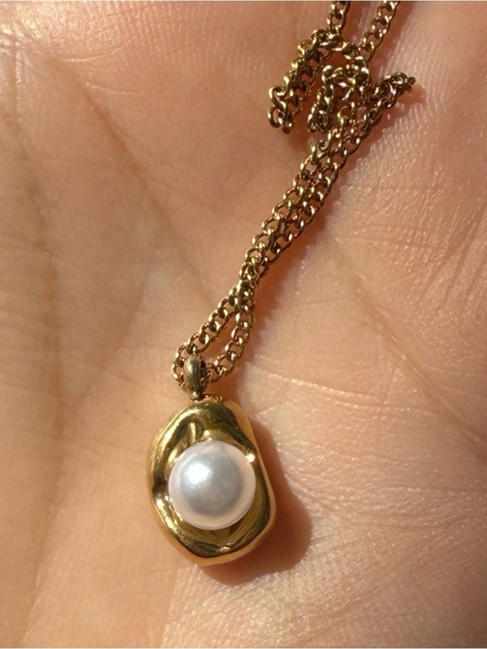 18K Gold Simplicity Retro Pea
Pearl Gold waterproof - Picture 5 of 5